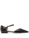 Malone Souliers Ulla 10 Leather Mary Jane Flats In Black Black
