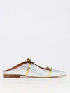 Malone Souliers Maureen Flat Mules In Metallic Leather In Silver