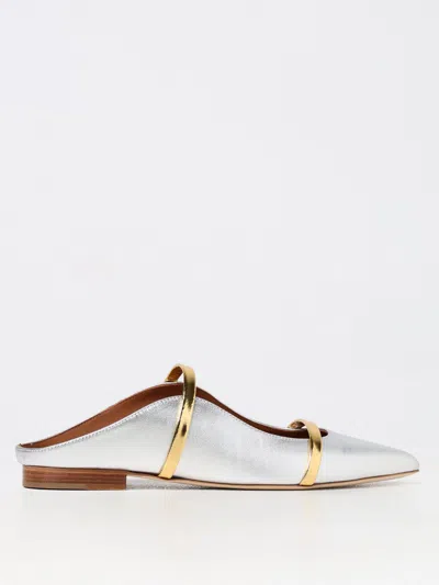 Malone Souliers Maureen Flat Mules In Metallic Leather In Silver