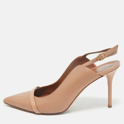 Pre-owned Malone Souliers Beige Leather And Patent Leather Marion Pumps Size 41
