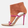Malone Souliers Beige Leather Madison Pointed Cut Out Toe Ankle Booties In Brown