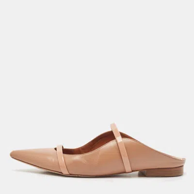 Pre-owned Malone Souliers Beige Leather Maureen Flat Mules Size 37.5