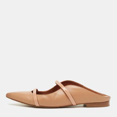 Pre-owned Malone Souliers Beige Leather Maureen Mule Sandals Size 38