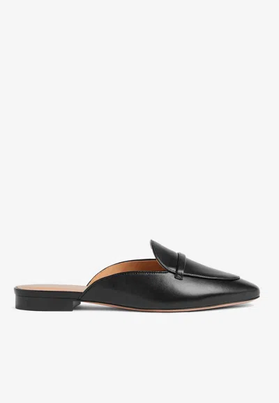 MALONE SOULIERS BERTO FLAT MULES IN LEATHER