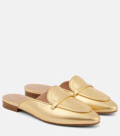 Malone Souliers Berto Metallic Leather Mules In Gold