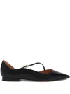 Malone Souliers Bettina Pointed-toe Buckle Flats In Black