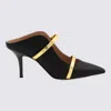 MALONE SOULIERS MALONE SOULIERS BLACK AND GOLD LEATHER MAUREEN PUMPS