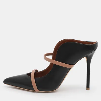 Pre-owned Malone Souliers Black Leather Maureen Pointed Toe Mule Size 38.5