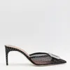 Malone Souliers Tulle Polka Dot Mona Mules 70 In Black Polka