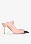 Malone Souliers Blanca Mules Aus Leder Mit Schleife In Peach