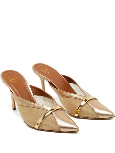 Pre-owned Malone Souliers Bobbi Leather Mules In Gold
