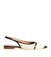 Malone Souliers Bouclé Jama Slingback Flats In White