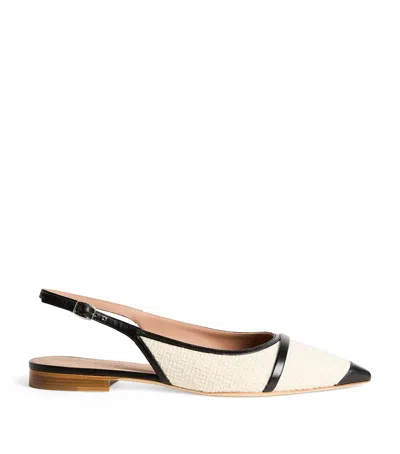 Malone Souliers Bouclé Jama Slingback Flats In White