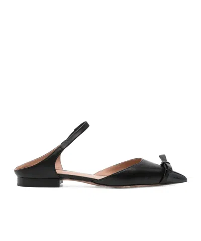 MALONE SOULIERS BOW-DETAIL LEATHER BALLERINA SHOES