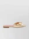 Malone Souliers Bow Detail Metallic Finish Flat Sole Mules