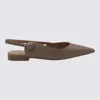 Malone Souliers Buttoned Pointed Toe Ballet Flats In Beige