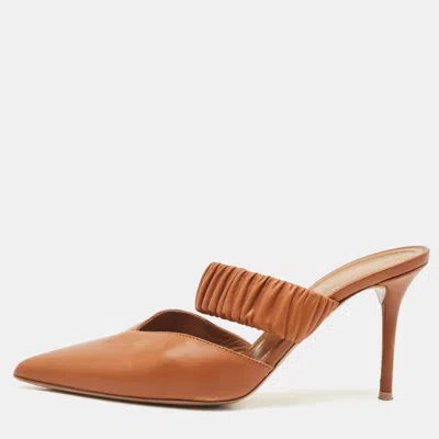 Pre-owned Malone Souliers Brown Leather Mathilda Mules Size 37
