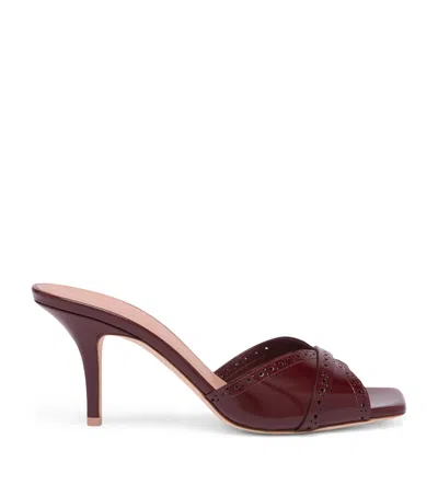 Malone Souliers Brushed Leather Perla Heeled Sandals 70 In Burgundy