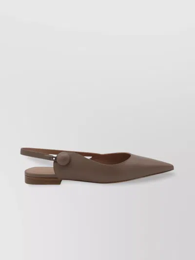 Malone Souliers Buttoned Pointed Toe Ballet Flats