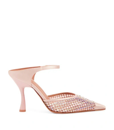 Malone Souliers By Roy Luwalt Malone Souliers Crystal-embellished Vega Mules 90 In Pink