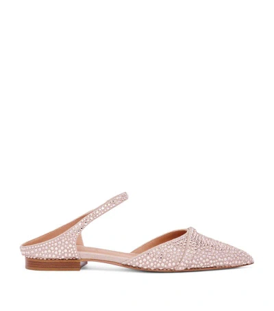 Malone Souliers By Roy Luwalt Malone Souliers Embellished Uma Flats In Rose Gold