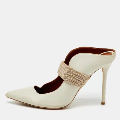 Malone Souliers By Roy Luwolt Off White/beige Leather Mara Mules