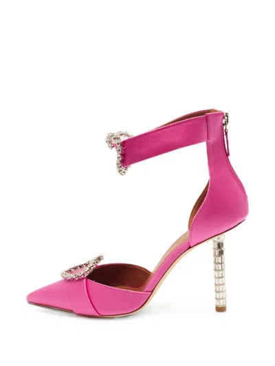 Pre-owned Malone Souliers Camille Heart-buckle Pumps In Pink