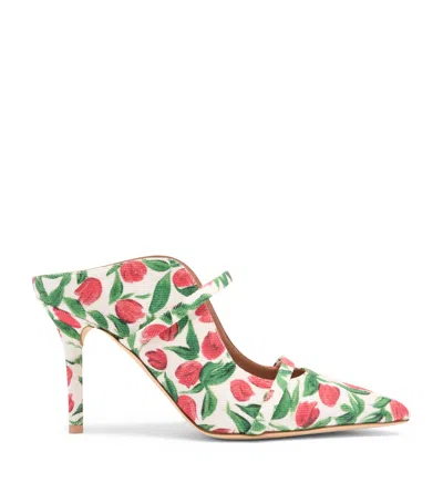 Malone Souliers Canvas Tulip Print Maureen Heeled Mules 85 In Multi