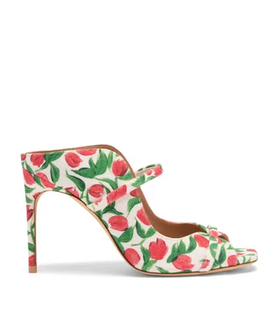 Malone Souliers Canvas Tulip Print Noah Heeled Sandals 90 In Multi
