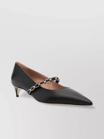 Malone Souliers Chain Kitten Heel Pointed Toe Ballerinas