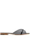 Malone Souliers Check-pattern Slides In Black