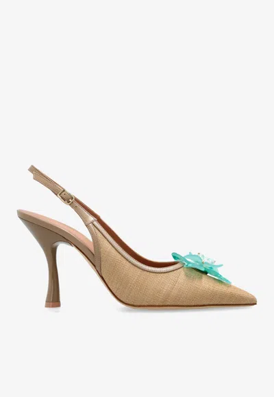 Malone Souliers Chrissy 90 Slingback Raffia Pumps
