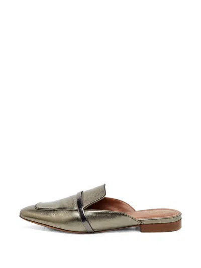 Pre-owned Malone Souliers Contrasting-strap Leather Mules In Yellow
