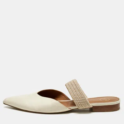 Malone Souliers Cream Leather And Elastic Maisie Mules In White