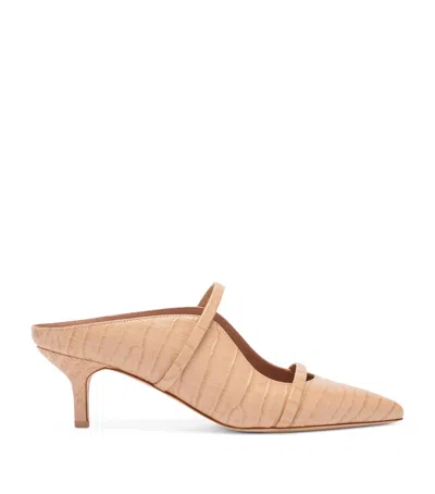 Malone Souliers Croc-embossed Leather Maureen Heeled Mules 45