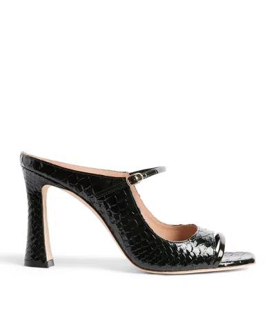 Malone Souliers Croc-embossed Leather Rania Heeled Mules 90 In Green