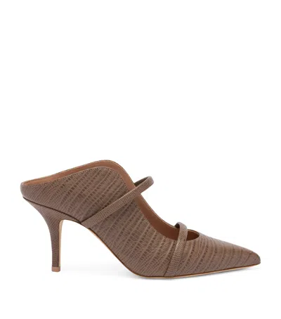 Malone Souliers Croc-embossed Maureen Mules 70 In Brown