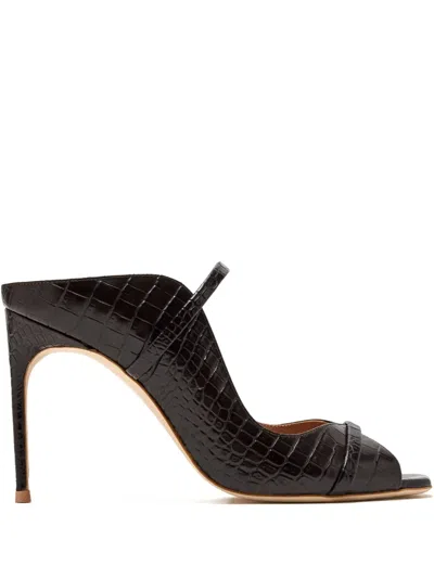 Malone Souliers Crocodile-embossed Heeled Mules