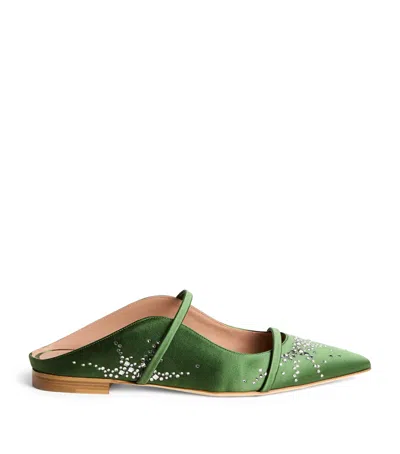 Malone Souliers Crystal-embellished Maureen Mules In Green