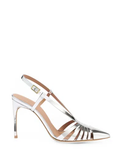 Malone Souliers Cut-out Pointed-toe Sandals In Silver