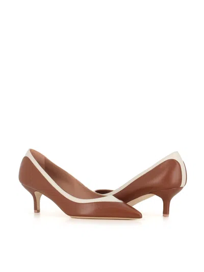 Malone Souliers Emmanuelle Pointed Toe Contrast Pumps In Brown
