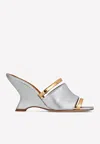 Malone Souliers Demi 80 Metallic Leather Mules In Silver