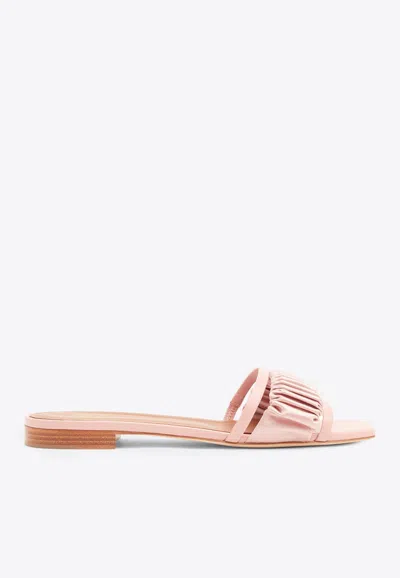 Malone Souliers Demi Leather Flat Sandals In Pink