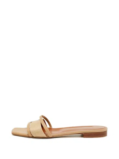 Pre-owned Malone Souliers Demi Woven-strap Sandals In Neutral