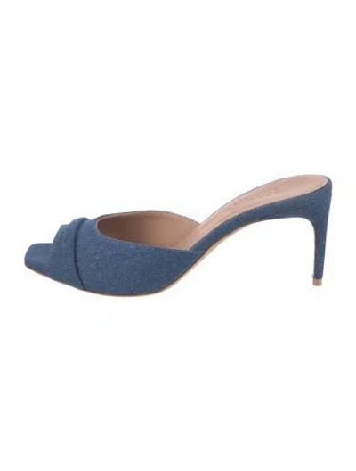 Pre-owned Malone Souliers Denim Mules In Blue