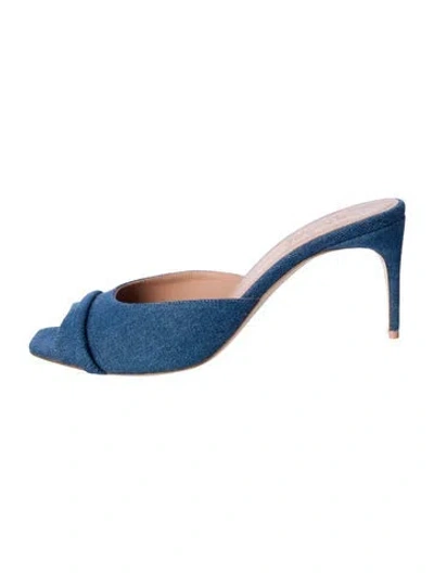 Pre-owned Malone Souliers Denim Slides In Blue