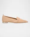 Malone Souliers Dora Suede Pointed-toe Loafers In Sand