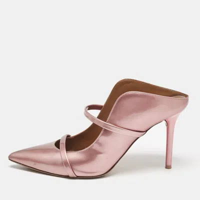 Pre-owned Malone Souliers Dusty Pink Patent Leather Maureen Pointed Toe Mules Size 39