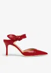Malone Souliers Eartha 80 Nappa Leather Mules In Red