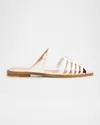 Malone Souliers Eleonora Leather Fisherman Mule Sandals In White